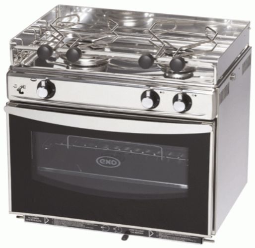 ENO GRAND LARGE 1413 - 2 Burner Marine Range with Stainless Steel Oven and Grill - Highly Polished Marine Grade S/S Range with Electronic Ignition (141340)