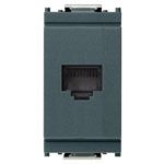 Vimar Idea - RJ45 Phone Jack 8/8 - 8 Position 8 Conductor - Grey - 1 Module - Suits Rondo and Classica Cover Plates (16337)
