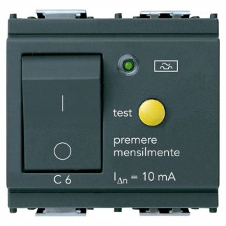 Vimar Idea - Residual Current Breaker with Overcurrent Protection - 1 Pole+N - 6A - 10mA - Grey - 2 Module (RCBO) (16511.06)