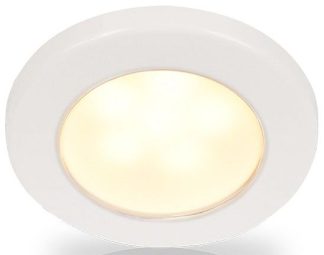 Hella EuroLED 75 Series Downlights - 12Volt Warm White Light with White Rim - Screw Mount - Interior or Exterior - Completely Sealed - Dimmable - 5 Year Warranty (2JA958109011)