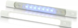 Hella Marine White/Blue LED 3W Surface Mount Strip Lamp - 12Volt - WITH Switch - Waterproof (2JA958121011)