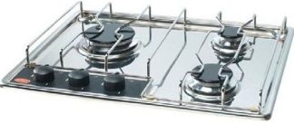 ENO MASTER 3 Burner Marine Built-In Cooktop - Highly Polished Marine Grade S/S Stove with Electronic Ignition - 1 Large (8500BTU) 1 Medium (5600BTU) 1 Small (3400BTU) Burner (433341)
