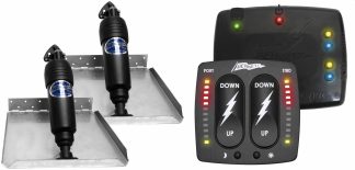 Bennett BOLT Electric Trim Tab Kit - Complete Kit with Bolt Control Indicator Switch and Auto Retract - 12 x 12 Inch Tabs - Suits Most Trailerboats 20'-25' - 12 Volt (499/BOLT1212ED/BCI8000)