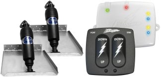 Bennett BOLT Electric Trim Tab Kit - Complete Kit with Bolt Control Switch and Auto Retract - 12 x 12 Inch Tabs - Suits Most Trailerboats 20'-25' - 12 Volt (499/BOLT1212ED/BCN6000)