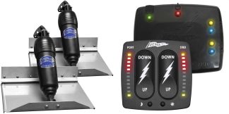 Bennett BOLT Electric Trim Tab Kit - Complete Kit with Bolt Control Indicator Switch and Auto Retract - 12 x 9 Inch Tabs - Suits Most Trailerboats 15'-20' - 12 Volt (499/BOLT129ADJ/BCI8000)