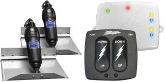 Bennett BOLT Electric Trim Tab Kit - Complete Kit with Bolt Control Switch and Auto Retract - 12 x 9 Inch Tabs - Suits Most Trailerboats 15'-20' - 12 Volt (499/BOLT129ADJ/BCN6000)