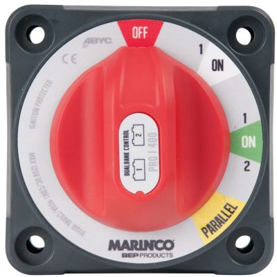 BEP Pro Installer 2 x 400A Dual Bank Control Switch (Off/1-On/1&2-On/Parallel) - Standard Mount - 400A Continuous - 600A Intermittent - 1500A Cranking - 114088 (SUR 772-DBC)