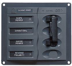 BEP Marinco Contour AC Mains Panel with Manual Changeover Switch (113218 - SUR 900-ACCH)