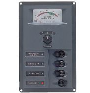 BEP Marinco Contour 4 Circuit Breaker DC Panel - Vertical with 12V Analog Voltmeter (113141 - 900-AM)