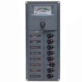 BEP Marinco Contour 8 Circuit Breaker DC Panel - Vertical with 12V Analog Voltmeter (113143 - 901V-AM)