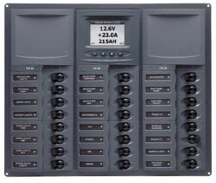 BEP Marinco Contour 24 Circuit Breaker DC Panel - Square with Digital Meter (905-DCSM)
