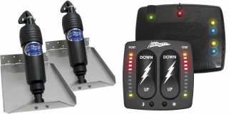 Bennett BOLT Electric Trim Tab Kit - Complete Kit with Bolt Control Indicator Switch and Auto Retract - 9 x 12 Inch Tabs - Suits Most Trailerboats 15'-20' - 12 Volt (499/BOLT912ED/BCI8000)
