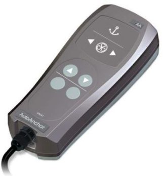 Auto Anchor AA341 Hand Held Windlass Control - 4 Button Wired Remote (1 Btn Up, 1 Btn Down, 2 Btns Custom), 4m of Spiral Cable, Plug and Socket (AA341)