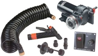 Johnson Aqua Jet 5.2 Wash Down KIT - 12 Volt - 20LPM - 70PSI - High Pressure Deckwash Kit - 3/8" BSP and 1/2" Hose - 10-13407-07 (133330)