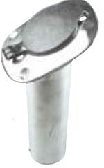 Rod Holder - Stainless Steel with Black Sealing Cap - 30 Degree - 51mm Cut Out - Suits up to 80lb Line Class (192543)