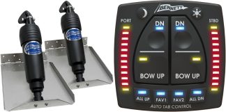 Bennett BOLT Electric Trim Tab Kit - Complete Kit with Bolt Auto Trim Pro Control and 9 x 12 Inch Tabs - Two Memories, LED Indicators, Auto Retract and Auto Trim - Suits Most Trailerboats 15'-20' - 12 Volt (499/BOLT912ED/ATPBC)