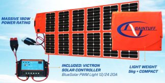 Baintuff 180 Watt Foldable Solar Blanket - Up to 10A@12V - 1930 x 800mm - Incl. PWM Solar Controller - Portable, Lightweight and Compact (BTBLANKET180)
