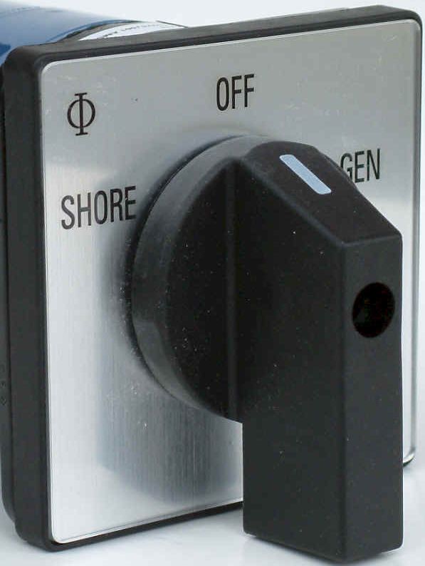 SHORE / OFF / GEN Changeover Switch - Rotary Cam Switch - 240VAC - 32A - 2 Pole - Single Phase ( AUS0014)