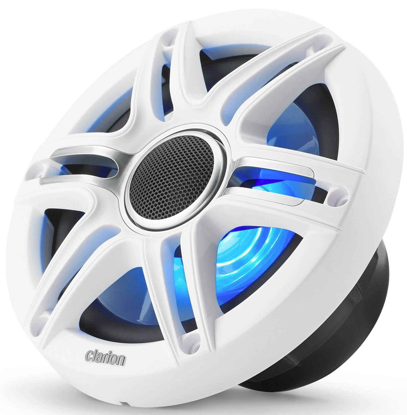 Clarion 6.5 inch CMS-651RGB-SWB 30W Marine Coaxial 2-way Water Resistant Speakers - RGB LED Lighting - Sports Grill (16032-001)