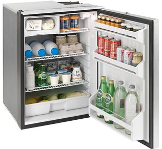 Isotherm Cruise Elegance CR130EL - 130L Marine and RV Fridge/Freezer - 12 or 24 Volt -  Right or Left Hand Opening Silver Door - Central Handle (EL130SDC)