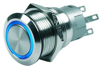 BEP CZone Push Button Switch - Momentary ON/OFF with Blue LED, 112926 (911-0062)