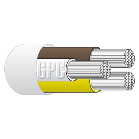 4mm Three Core - Twin Sheathed - Tinned Cable - 50m Roll (SUR TRI MTS32603-WH-50)