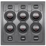 BEP Marinco Contour 1000 Interior 6 Switch Panel with Fuses - 12 Volt 113332 (1000-6W)