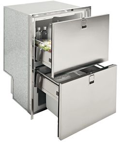 Isotherm DR160 Inox Light Stainless Steel Two Drawer FREEZER/FREEZER - 12 to 24 Volt DC - 155 Litre - 381758 (3160BC1C)