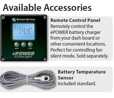 Enerdrive ePOWER Battery Charger - 12 Volts 20 Amps - 3 Outputs - Lithium Ready - Incl Tep Sensor (EN31220) - Image 3