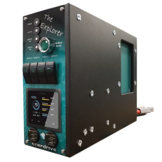 Enerdrive EXPLORER-02 Power System - ePOWER 40A DC2DC+ (Vehicle + Solar Charging) - Simarine LCD Battery Monitor - Water-Fuel Tank Module - 4 x Circuit Breakers, 4 x Switches and 2 x DUAL USB Outlets (K-Explorer-02)
