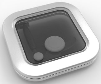 Goiot Opal Hatch Size T00 - 211 x 211mm Cut Out - Silver Anodised with Gray Acrylic Lens and Telescopic Stay (116020)