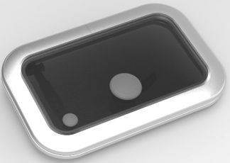 Goiot Opal Hatch Size T20 - 347 x 202mm Cut Out - Silver Anodised with Gray Acrylic Lens and Telescopic Stay (116023)