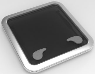 Goiot Opal Hatch Size T40 - 421 x 421mm Cut Out - Silver Anodised with Gray Acrylic Lens and Telescopic Stay (116025)