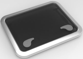 Goiot Opal Hatch Size T50 - 507 x 377mm Cut Out - Silver Anodised with Gray Acrylic Lens and Telescopic Stay (116027)