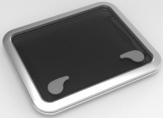 Goiot Opal Hatch Size T54 - 507 x 392mm Cut Out - Silver Anodised with Gray Acrylic Lens and Telescopic Stay (116029)