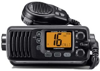 ICOM IC-M200 Marine VHF Radio - BLACK - IPX7 Submersible Body with Large LCD Screen (IC-M200)
