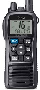 ICOM IC-M73EURO Marine Hand Held VHF Radio - 5W - Wide Viewing LCD with Professional Features - 16 Hrs Battery Life - Rechargeable Li-Ion Battery (IC-M73EURO)