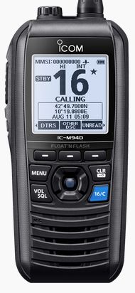 NEW MODEL *** ICOM IC-M94DE Marine Hand Held VHF Radio with AIS and DSC - Float'n Flash - Built-In GPS - MOB - 10 Hrs Battery Life - Rechargeable Li-Ion Battery (IC-M94DE)