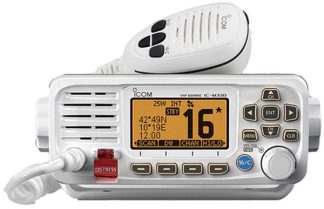 ICOM IC-M330GE-W Marine VHF Radio - WHITE - DSC, Waterproof Transceiver - NMEA0183 - Built-In GPS (IC-M330GE-W)