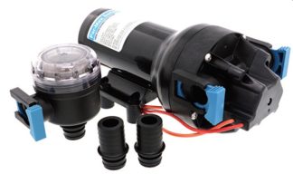 Jabsco Par-Max 6HD Freshwater Pressure Pump - 12 Volt - 22.7 LPM - 40  PSI - Includes Hose Connectors and Strainer - Jabsco 601J-215S-3A  (J20-282)