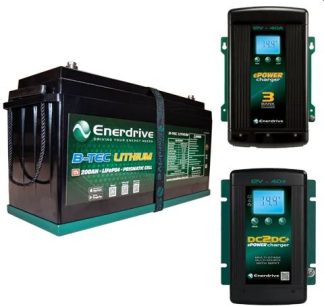 Enerdrive ePOWER Lithium B-TEC 200Ah Battery 12V - Incl Bluetooth Monitoring - Incl. 40A DC2DC Charger and MPPT Solar Controller and 40A AC Charger - K-200-DC40-AC40-G2 (K-200-06)