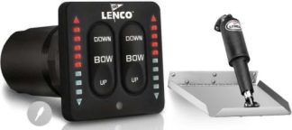 Lenco Electric Trim Tab Edge Mount Kit - with LED Integrated Control Switch -12 x 12 Inch Tabs - Suits Most Boats to 10m - 12 Volt - Edgemount Kits require 10cm Less Transom Height Than Std Kits (312776)