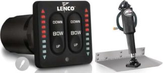 Lenco Electric Trim Tab Kit - Complete Kit with LED Integrated Control Switch - 9 x 12 Inch Tabs - Suits Most Boats to 8m - 12 Volt (312772)