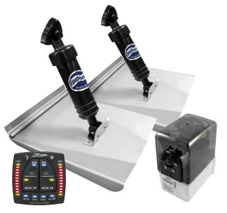 Bennett Hydraulic Trim Tab Kit - Complete M120 Sports Kit With Auto Trim Pro Indicator Control Panel, LED Indicators, Auto Tab Retract, Auto Trim -  10 x 12 Inch Tabs - Suits Most Boats 5.8 - 7.5m 12 Volt (499/M120ATP)