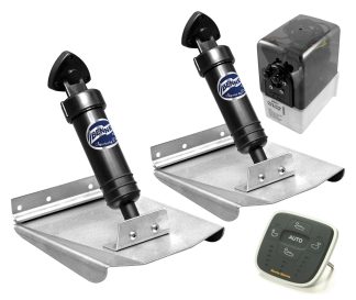 Bennett Hydraulic Trim Tab Kit - Complete M80 Sports Kit With Mente Marine Attitude Control System, LED Indicators, Auto Adaptive to Conditions and Roll-Pitch Control -  8 x 10 Inch Tabs - Suits Most Boats 5.2 - 5.8m - 12 Volt (499/M80ACSRP)