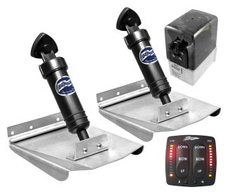 Bennett Hydraulic Trim Tab Kit - Complete M80 Sports Kit With EIC Indicator Control Switch and Auto Tab Retract -  8 x 10 Inch Tabs - Suits Most Boats 5.2 - 5.8m - 12 Volt (499/M80SPC)