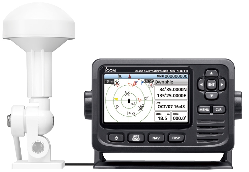 ICOM MA-510TR Marine AIS Transponder - Class B - GPS Receiver (Up to 100 Waypoints + MOB Function) - IPX7 - NMEA0183/2000 (MA-510TR)