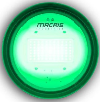 Macris MIU-R10 Underwater Light - GREEN - MIU-Series LED 1500 Lumens - Round 89mm Dia - Surface Mount - 10-30VDC (1262223)