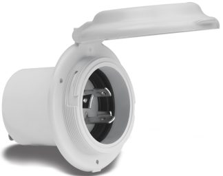 Marinco 230 Volt 16 Amp Polyester Shore Power Inlet Socket - Round White - 114700 (SUR Marinco 304EL-BX)