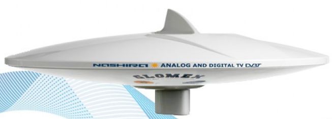 Glomex NASHIRA 12 / 24 Volt Omnidirectional Marine TV Antenna-Aerial with Automatic Gain + DAB ANTENNA - For Boats, Caravans or RVs V9112/AGCU/DAB (1290532)